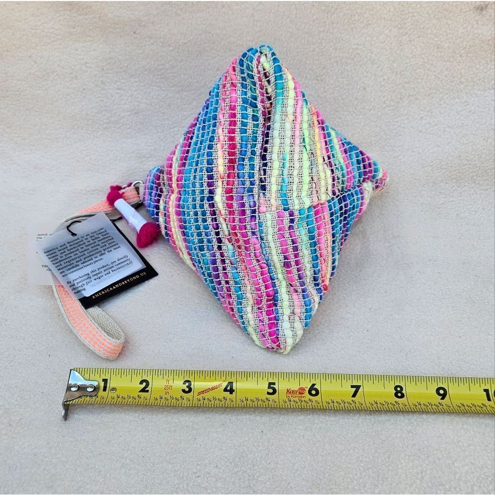 America and Beyond Samosa Bag Rad Rainbow Boho Triangle Wristlet - Picture 4 of 12